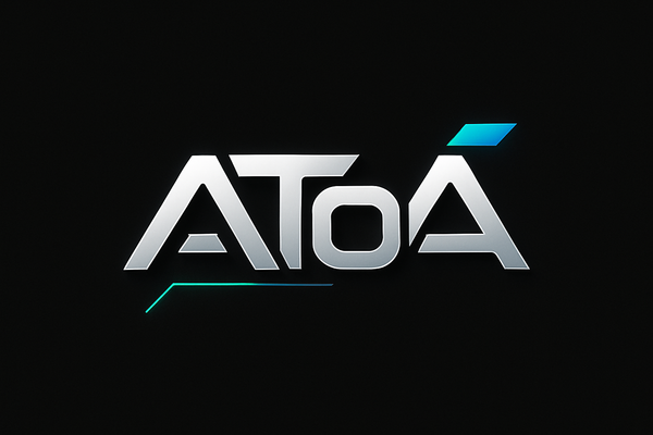 quiero algo mas moderno un logo con el nombre de AToA